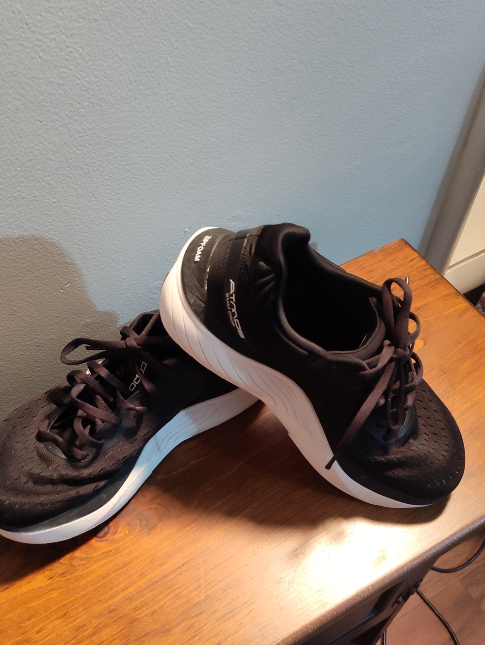 Women's Black Athletic Running Shoes with White Sole
